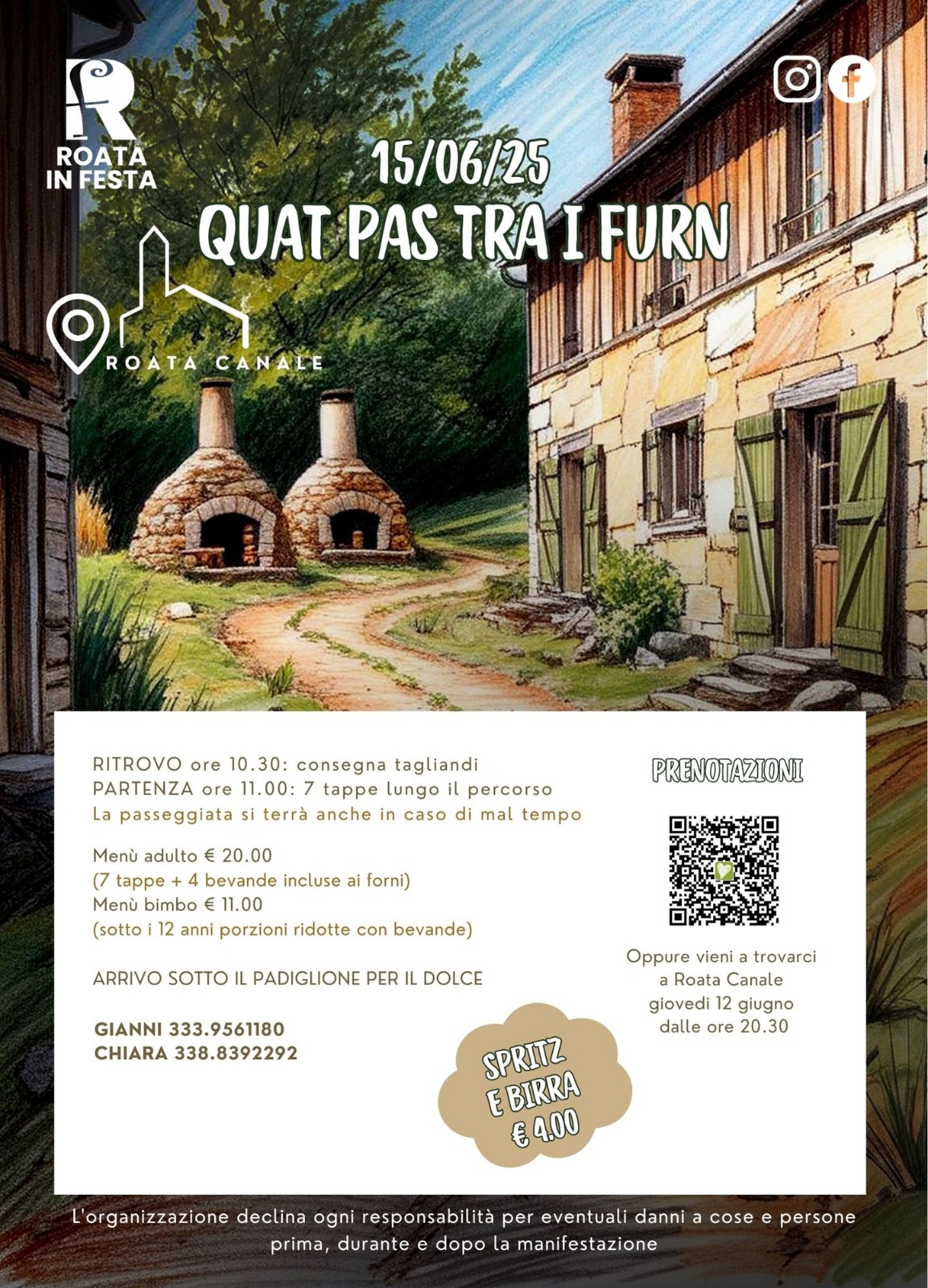 QUAT PAS TRA I FURN - Via monea oltregesso , Cuneo (CN) - Domenica 15 giugno 2025 si terrà la seconda edizione di "Quat pas tra i furn"
Una passeggiata tra le vie del paese con 7 tappe lungo il percorso per d...