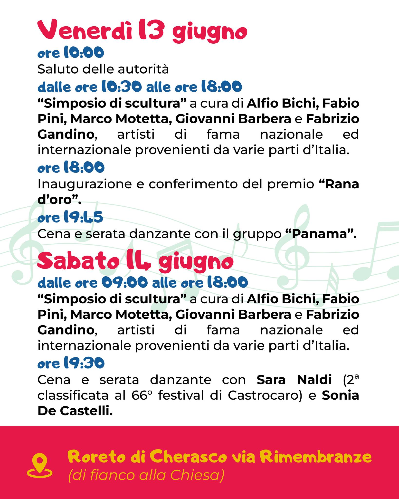 La Rana a Roreto - Via rimembranze, Roreto di Cherasco, Cherasco (CN) -  CI SIAMO!Il programma ufficiale della Rana a Roreto è finalmente qui!Tre giorni di gusto, musica e tradizione che non puoi perdere  Roreto di Cherasc...