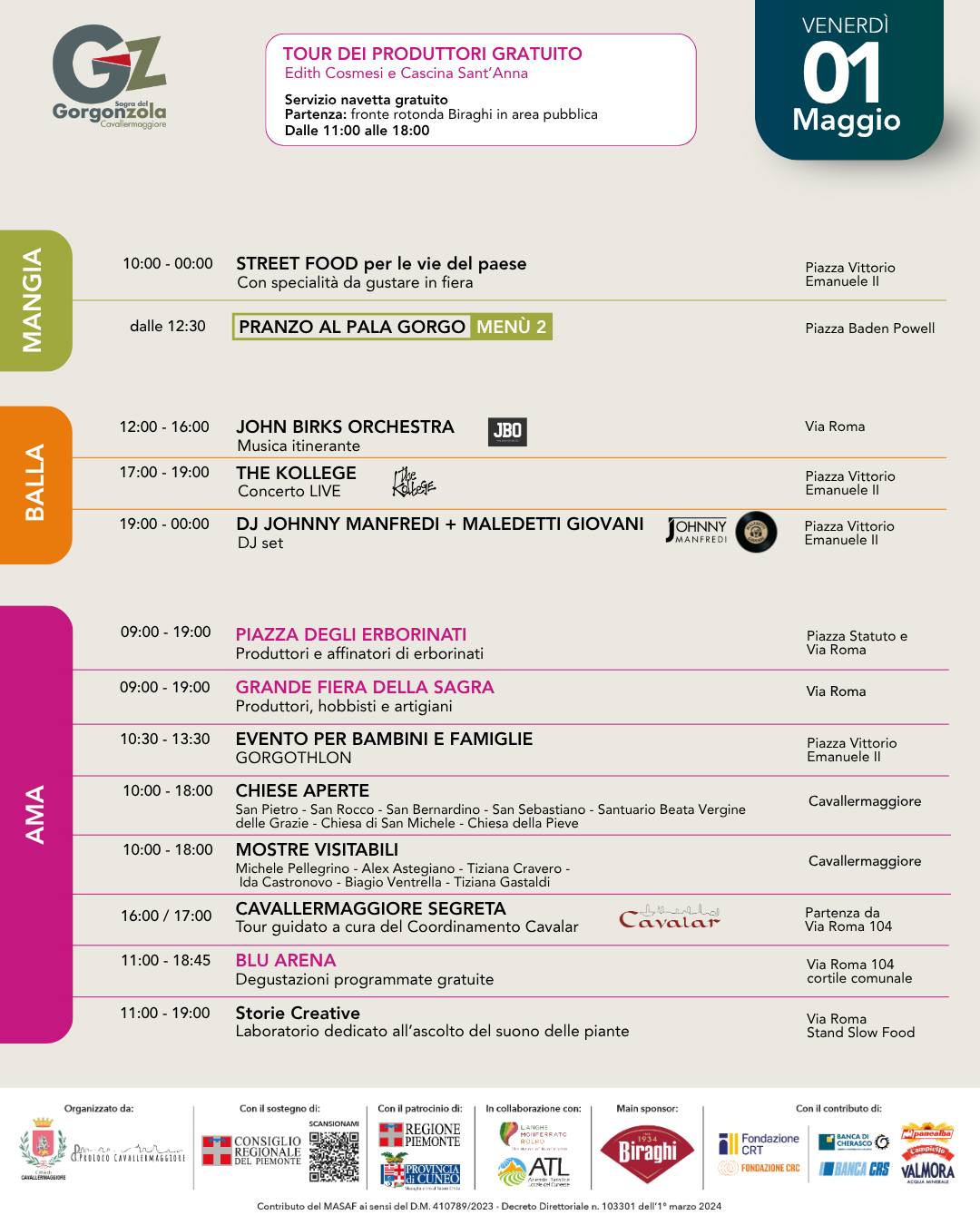  SAGRA DELLA GORGONZOLA - CENTRO, Cavallermaggiore (CN) - IL PROGRAMMA COMPLETO DELLA SAGRA É USCITO! 🎉Vi avevamo detto che stavamo sistemando gli ultimi dettagli... ed eccoli qui! Il programma completo dell...