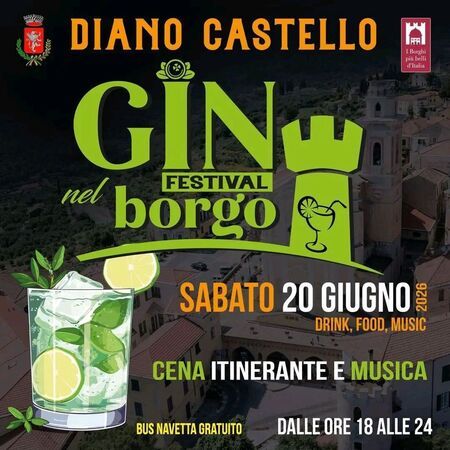 Gin Festival nel borgo - Centro citta', Diano Castello (IM) - 🍸✨ Gin, musica e sapori nel cuore di Diano Castello!
📅 Sabato 20 Giugno
🕕 Dalle 18 alle 24
🍽 Cena itinerante