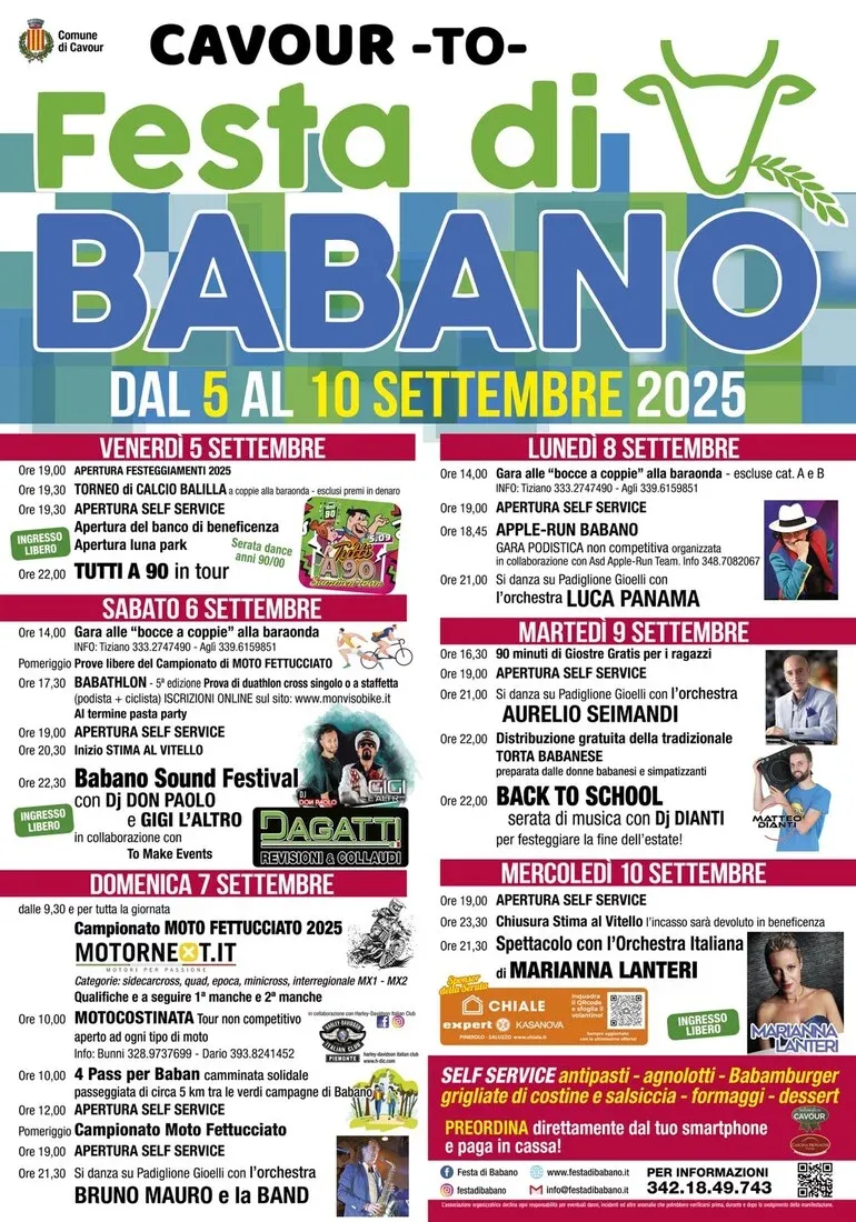 Festa di Babano - Babano, Cavour (TO) - La Festa di Babano, organizzata dall'associazione Amici di Babano in frazione Babano a Cavour (TO), è una manifestazione annuale in cui per una settim...