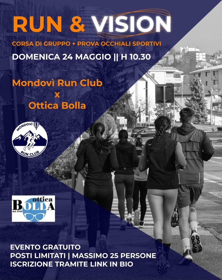 RUN & VISION - via Sant’Agostino 19/B (Ottica Bolla), Mondovì (CN) - 🔥RUN & VISION🔥Domenica 24 maggio ci troviamo per una run speciale in collaborazione con @otticabolla 🤩📍Ritrovo: Ottica Bolla, via Sant’Agostino 19...