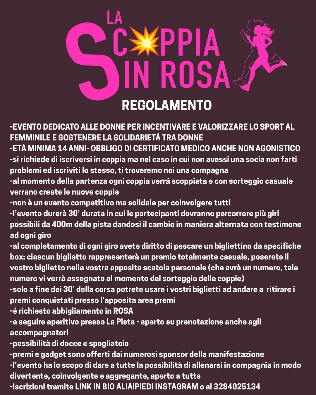 La Scoppia in Rosa - Via Peveragno 72 presso Alla Pista, Boves (CN) -  

UFFICIALMENTE APERTE LE ISCRIZIONI ALLA SCOPPIA IN ROSA 💕🔥🩷💥 1 NOVEMBREDa oggi aprono le iscrizioni tramite il form Google LinkLa SCOPPIA IN RO...