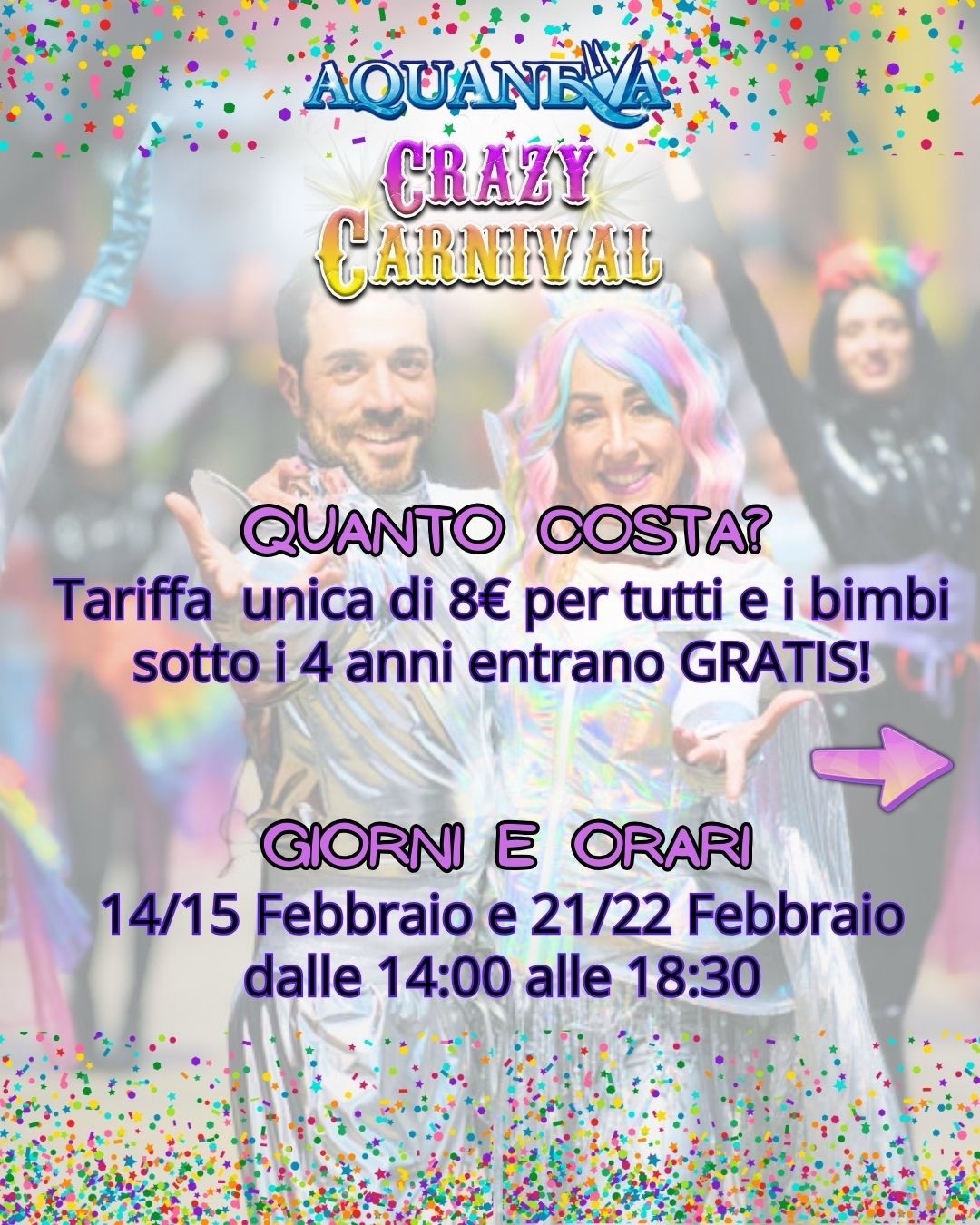 Crazy Carnival Aquaneva 2026: il Carnevale per famiglie vicino Milano - via Giuseppe Verdi snc, Inzago (MI) -  
Crazy Carnival Aquaneva 2026: il Carnevale per famiglie vicino Milano 🎉
Cerchi un evento di Carnevale per bambini in provincia di Milano? Non perde...