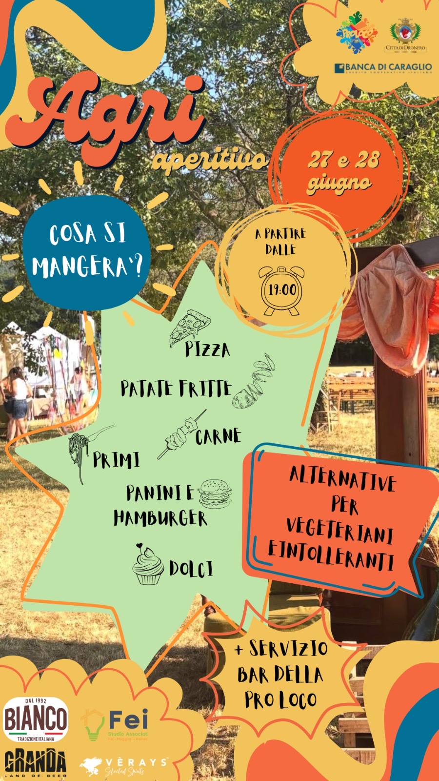 AGRIAPERITIVO - Via Ponza di San Martino, Dronero (CN) - 🌾 cinema all’aperto, aperitivi al tramonto e ballare in un campo agricolo 🌾
Il 26, 27 e 28 giugno torna l’ AGRIAPERITIVO 🥂🌾