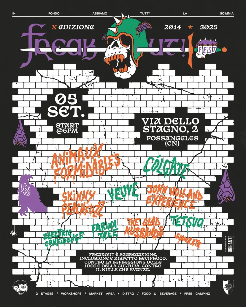 FREAK OUT! FEST 2025 X EDIZIONE - Via dello Stagno 2, Fossano (CN) - 
 


La line up più rock dell'estate è finalmente qui ⚡⚡⚡FREAK OUT! FEST 2025X EDIZIONE📆 5 SETTEMBRE 2025📍 VIA DELLO STAGNO, 2 - FOSSANGELES (CN)...