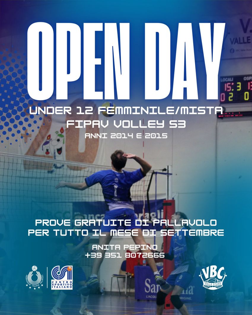 V.B.C. Valle Stura - Open Day Under 12 Femminile e Mista - Via Paschero 7, Demonte, Cuneo, 12014, Italia, Demonte (CN) - OPEN DAY – Under 12 Femminile/Mista È il momento di scendere in campo e divertirsi! Allenamenti pensati per imparare, giocare e crescere in un ambien...