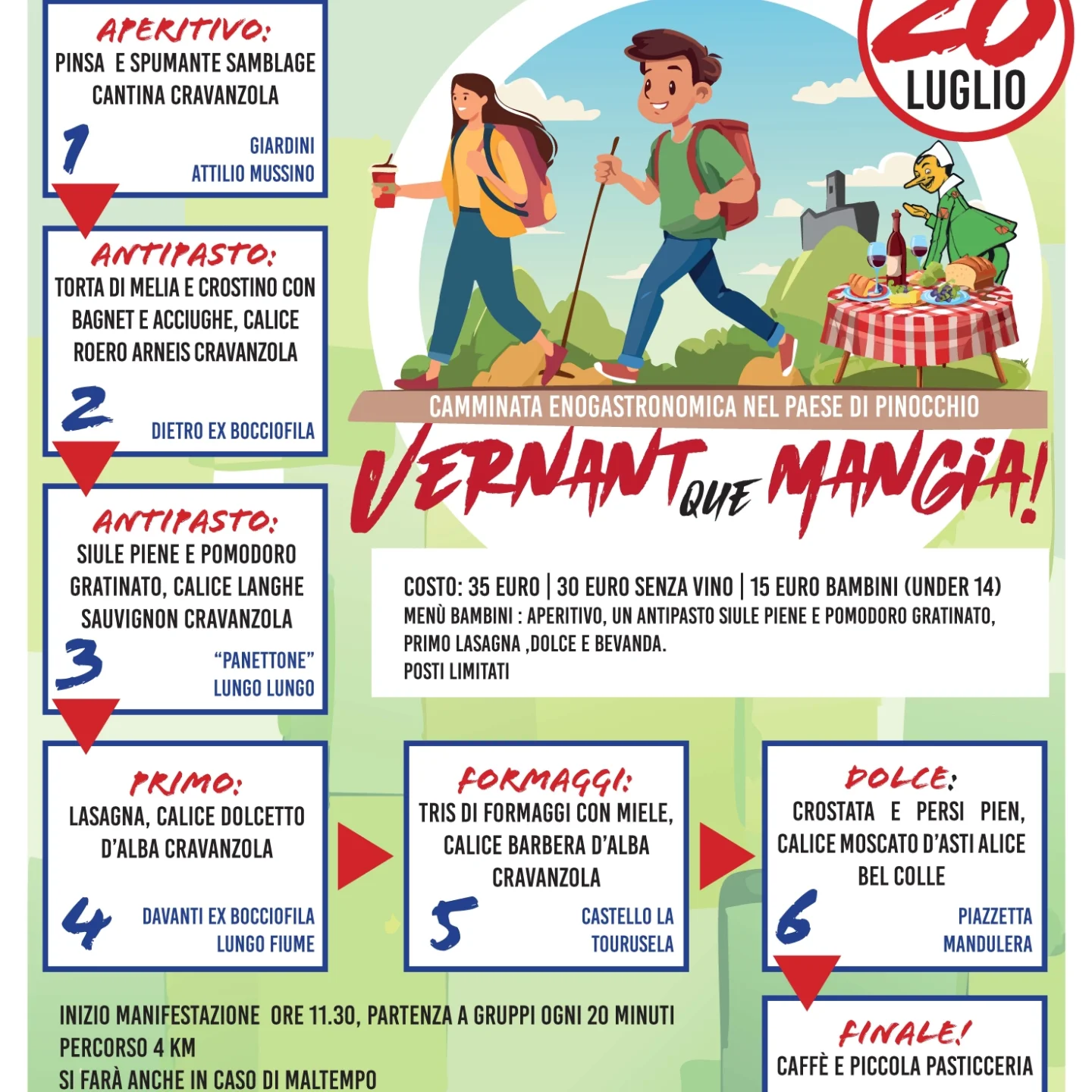Vernant que mangia! - Campo sportivo, Vernante (CN) - 🍷 Vernant que mangia 🍽️📅 Domenica 20 luglio🕦 A partire dalle ore 11:30📍 Partenza dal campo sportivo di Vernante🚶‍♀️ Una camminata enogastronomica...
