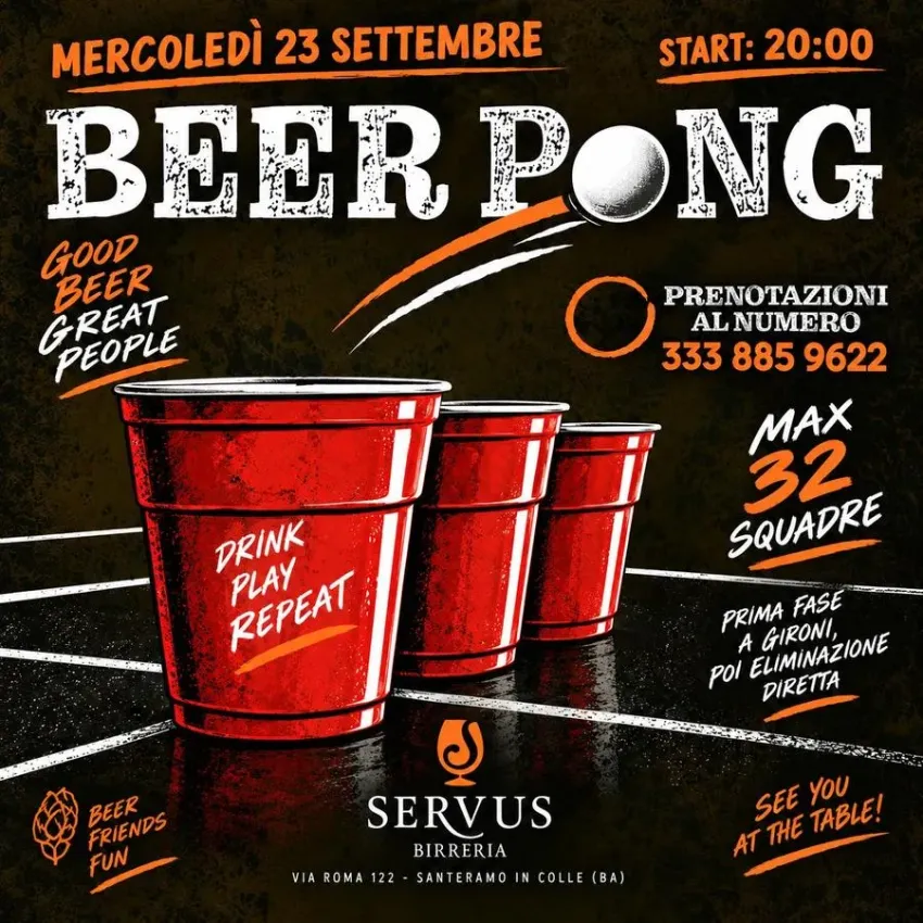 Beer Pong Tournament - Via Roma 122 (Servus Birreria), Santeramo in Colle (BA) - 