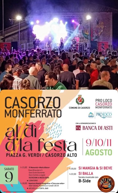 Bside Party Band live @ Casorzo (AT) - Piazza G. Verdi, Casorzo Alto, Casorzo (AT) - Estate 2025: la grande festa a Casorzo con la Bside Party Band! 
Il 9 agosto 2025, alle 22:00, le colline del Monferrato si accendono di musica e col...
