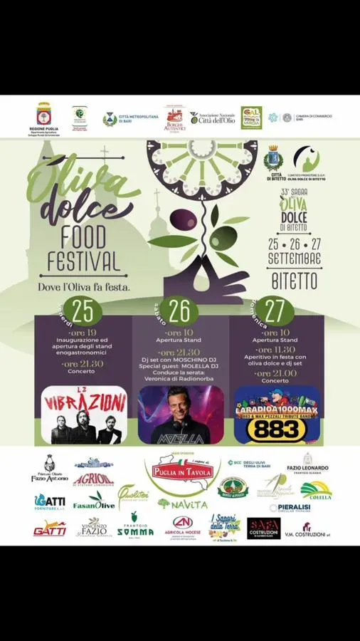 Oliva Dolce Food Festival – 33ª Sagra dell’Oliva Dolce di Bitetto - Le Vibrazioni - (Bitetto), Bitetto (BA) - 