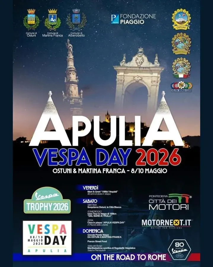 Apulia Vespa Day 2026 - Corso Giuseppe Mazzini 1 (Chiesa di San Francesco d'Assisi), Ostuni (BR) - 