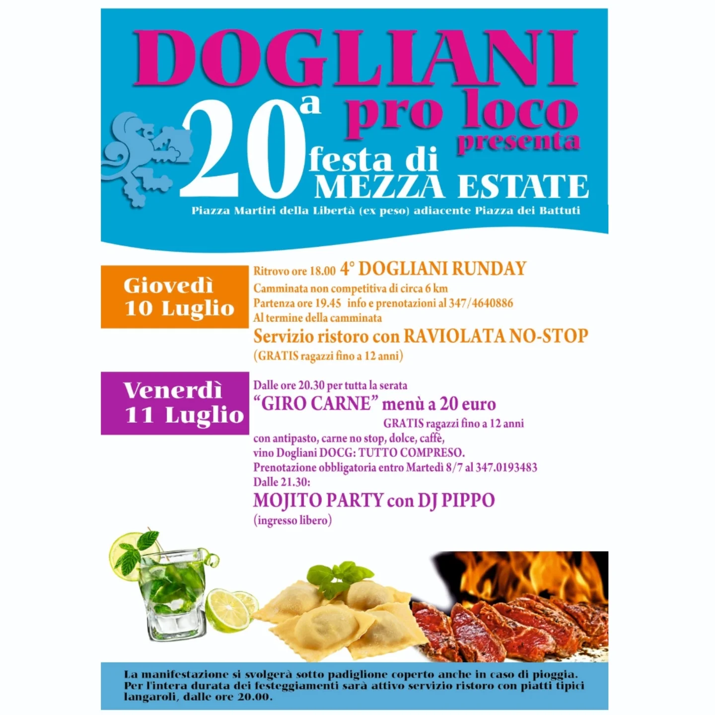 20^ FESTA DI MEZZA ESTATE - 4^ DOGLIANI RUNDAY - Centro città di Dogliani, Dogliani (CN) - 20^ FESTA DI MEZZA ESTATEDal 10 al 14 LUGLIO GIOVEDÌ 10 Luglio4^ DOGLIANI RUNDAYcamminata non competitiva di circa 6 kmAl termine della camminata RAVI...