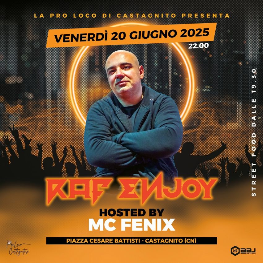 RAF ENJOY - PIAZZA CESARE BATTISTI, Castagnito (CN) - Venerdì 20 Giugno 2025
vi aspetto a Castagnito (CN) insieme a quel marcio di @mcfenix88 🧡
Ovviamente l’entrata è GRATUITA 🔥