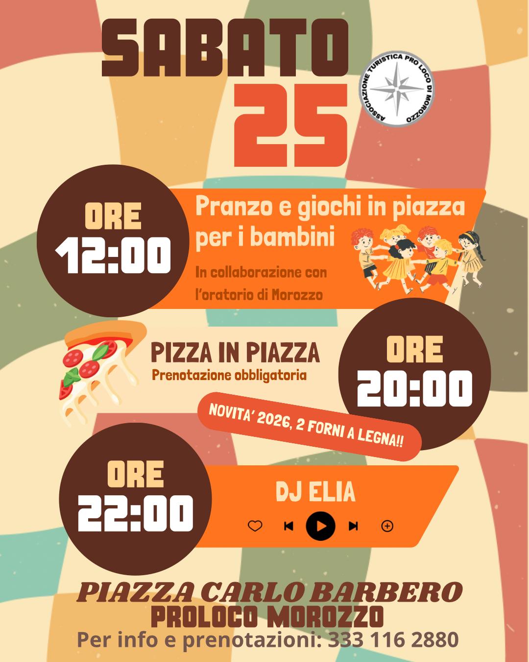 San Magno 2026 - Piazza Carlo Barbero, Morozzo (CN) - 
Cinque giorni di festa, buon cibo, musica e divertimento vi aspettano a Morozzo, in Piazza Carlo Barbero! 


 Dal 24 al 28 luglio vi aspettano:
 Carn...