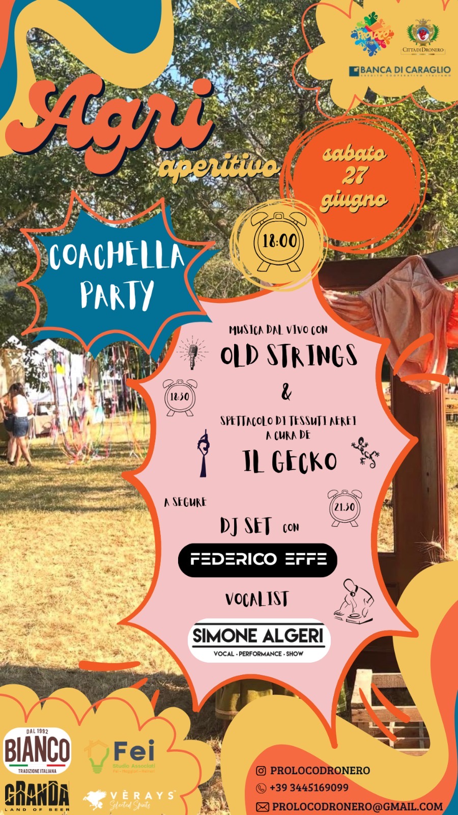 AGRIAPERITIVO - Via Ponza di San Martino, Dronero (CN) - 🌾 cinema all’aperto, aperitivi al tramonto e ballare in un campo agricolo 🌾
Il 26, 27 e 28 giugno torna l’ AGRIAPERITIVO 🥂🌾
