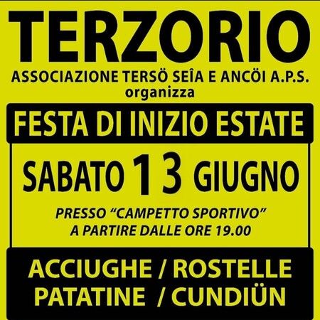 Festa di inizio estate - Campetto sportivo, Terzorio (IM) - ED ECCOCI PRONTI PER INIZIARE L'ESTATE INSIEME! 
BUON CIBO🍖🍟🥂🍻 BELLA MUSICA 🎶 
CHIAMATECI VI RISERVIAMO IL TAVOLO.
 Indirizzo: Campetto sporti...