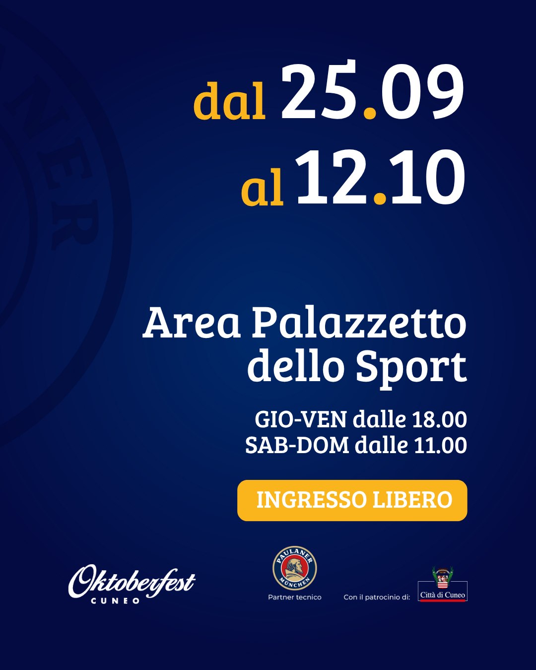 Oktoberfest Cuneo - 8a edizione - Via Aldo Viglione 1, San Rocco Castagnaretta (Palazzetto dello Sport), Cuneo (CN) - Ottava edizione del Paulaner Oktoberfest Cuneo – Dal 25 settembre al 12 ottobre 2025Date e locationL’ottava edizione dell’Oktoberfest Cuneo si terrà d...