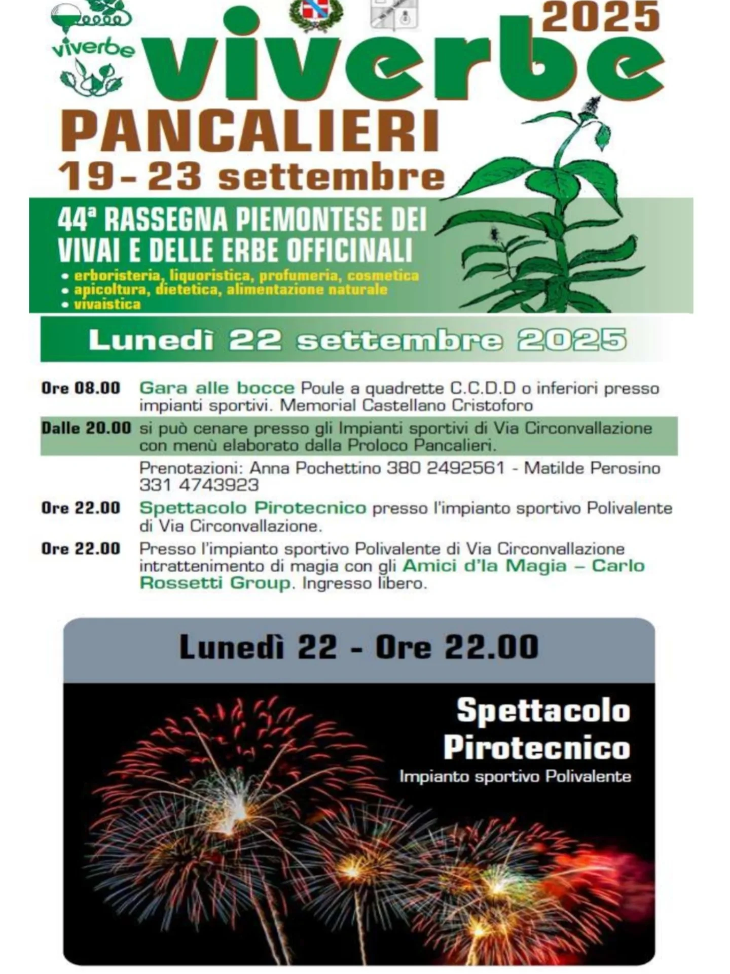 VIVERBE - Via Circonvallazione (impianti sportivi), Pancalieri (TO) - 
 


Dal 19 al 23 settembre vi aspettiamo numerosi a Pancalieri per la nuova edizione di Viverbe 🌿💚
