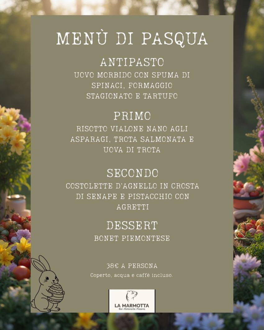 Pasqua alla Marmotta - Montecampione Plan 1800 , Artogne (BS) - 🌸 Pasqua alla Marmotta 🌸Festeggia la Pasqua con noi presso il Ristorante La Marmotta – Montecampione 1800 🏔️🐣🕛 Inizio pranzo: ore 12:30🍽️ Menù com...