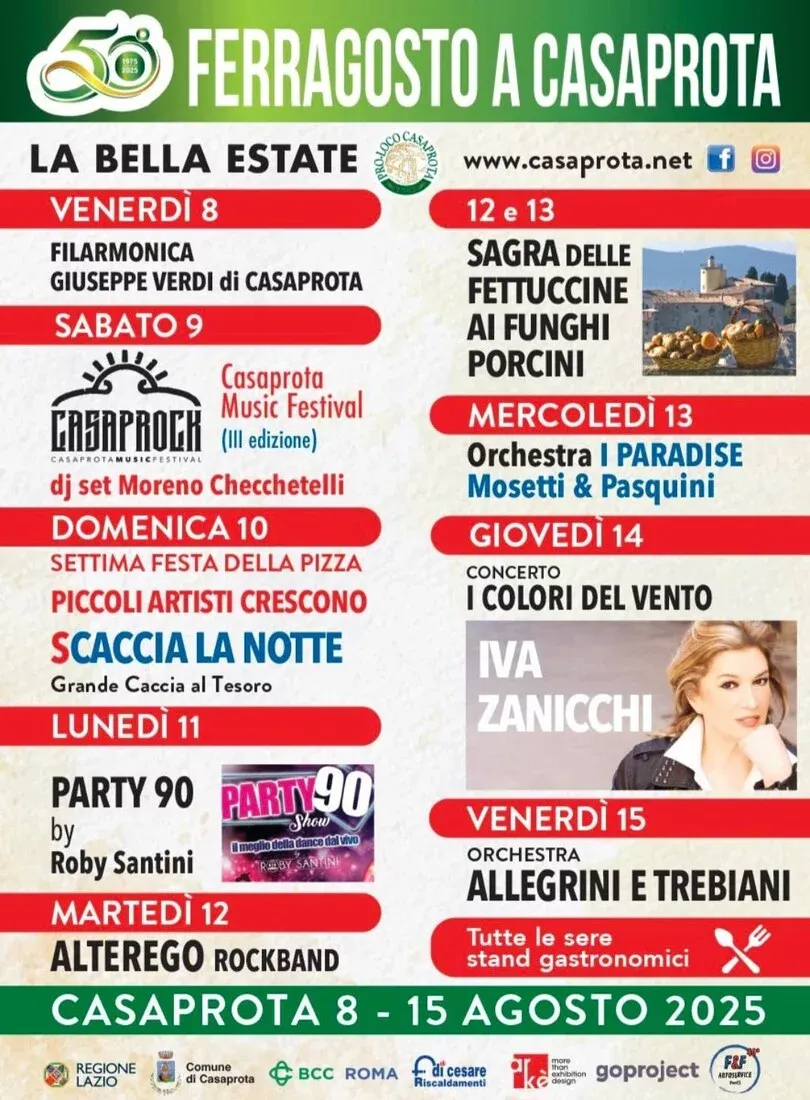 Ferragosto a Casaprota - Centro città, Casaprota (RI) - Tornano i tradizionali festeggiamenti per il Ferragosto nel comune di Casaprota in provincia di Rieti. Musica e spettacoli ogni sera.
          Come t...