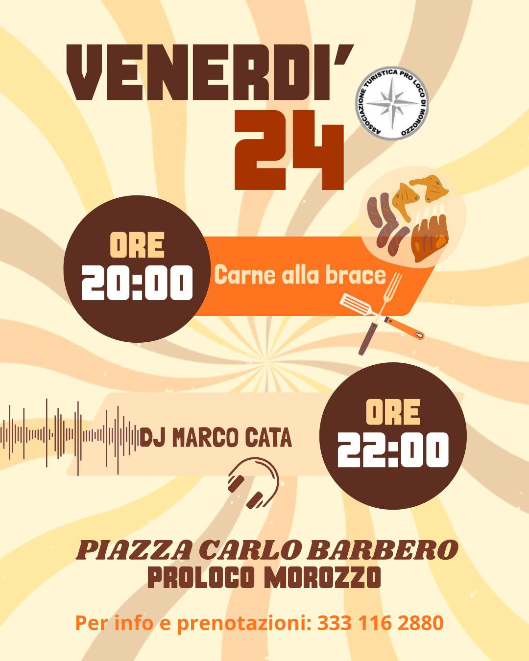 San Magno 2026 - Piazza Carlo Barbero, Morozzo (CN) - 
Cinque giorni di festa, buon cibo, musica e divertimento vi aspettano a Morozzo, in Piazza Carlo Barbero! 


 Dal 24 al 28 luglio vi aspettano:
 Carn...