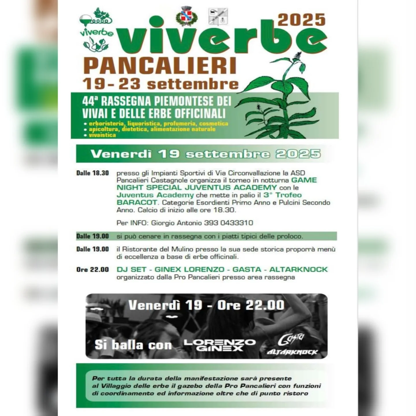VIVERBE - Via Circonvallazione (impianti sportivi), Pancalieri (TO) - 
 


Dal 19 al 23 settembre vi aspettiamo numerosi a Pancalieri per la nuova edizione di Viverbe 🌿💚

