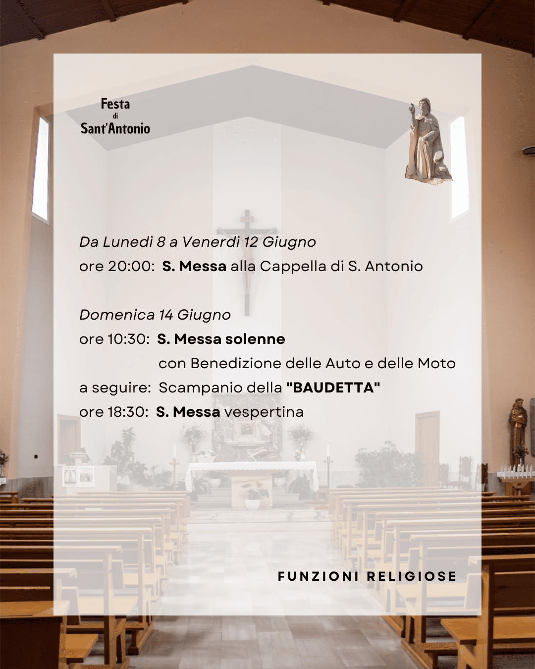 Festa di Sant'Antonio - Piasco - Frazione Sant'Antonio - Campo Sportivo , Piasco (CN) - Festeggiamenti del Santo Patrono dell'omonima frazione Piaschese

FUNZIONI RELIGIOSE
-----------------------------------------------------------------...