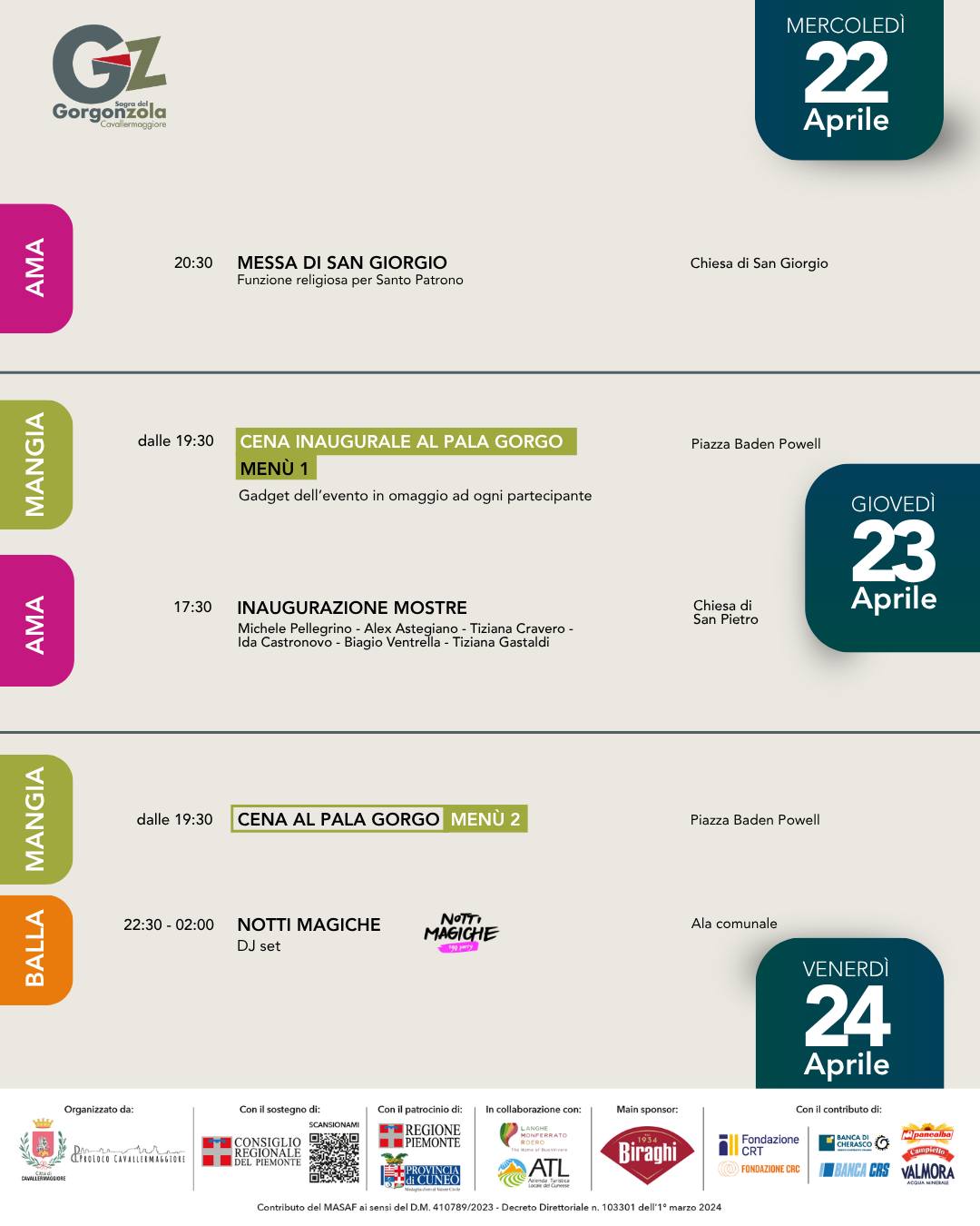  SAGRA DELLA GORGONZOLA - CENTRO, Cavallermaggiore (CN) - IL PROGRAMMA COMPLETO DELLA SAGRA É USCITO! 🎉Vi avevamo detto che stavamo sistemando gli ultimi dettagli... ed eccoli qui! Il programma completo dell...