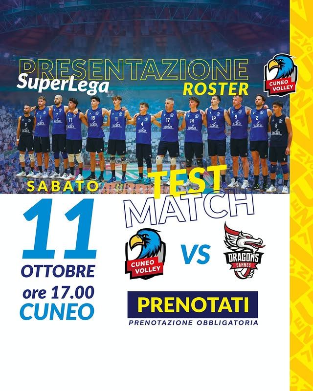 PRESENTAZIONE CUNEO VOLLEY - palazzetto dello sport di cuneo, Cuneo (CN) - Presentazione Cuneo Volley 2025/2026 al Palazzetto dello Sport di Cuneo
La nuova stagione di SuperLega è alle porte e il Cuneo Volley invita tutti i t...