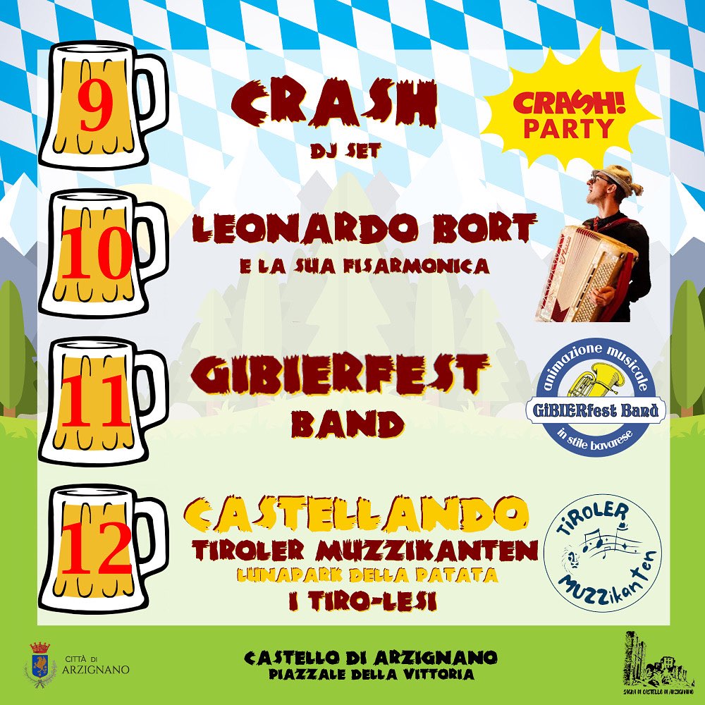 FESTA DELLA PATATA E DEL WÜRSTEL - Piazzale della Vittoria, Arzignano (VI) - FESTA DELLA PATATA E DEL WÜRSTEL 20259/10/11/12 Oktober 2025Castello di Arzignano (vi)Piazzale della Vittoria#TheItalianOktoberFest #DasOriginalTorna...