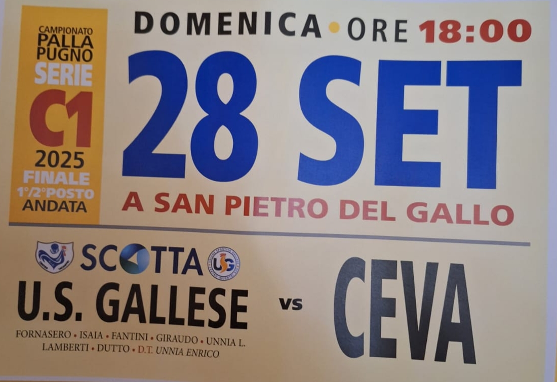 Finale Andata PALLAPUGNO Serie C1 - Via Racot 1, Cuneo (CN) - Match valido per la finale scudetto di andata del campionato di Pallapugno serie C1 2024.
Ad affrontarsi saranno i padroni di casa gallesi, sorpresa d...