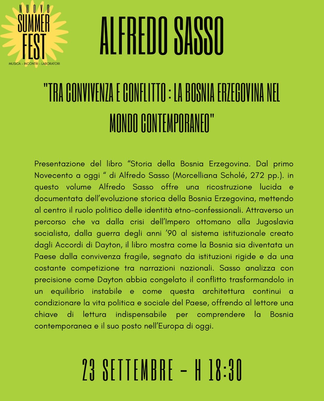 ALFREDO SASSO - Incontro - Via Parco della Gioventù (NUoVO Cuneo), Cuneo (CN) - ALFREDO SASSO🗓️ 23 settembre | ore 18:30📍 NUoVO | Via Parco della Gioventù. CN🎫 Ingresso gratuitoCon il contributo: @fondazionecrc