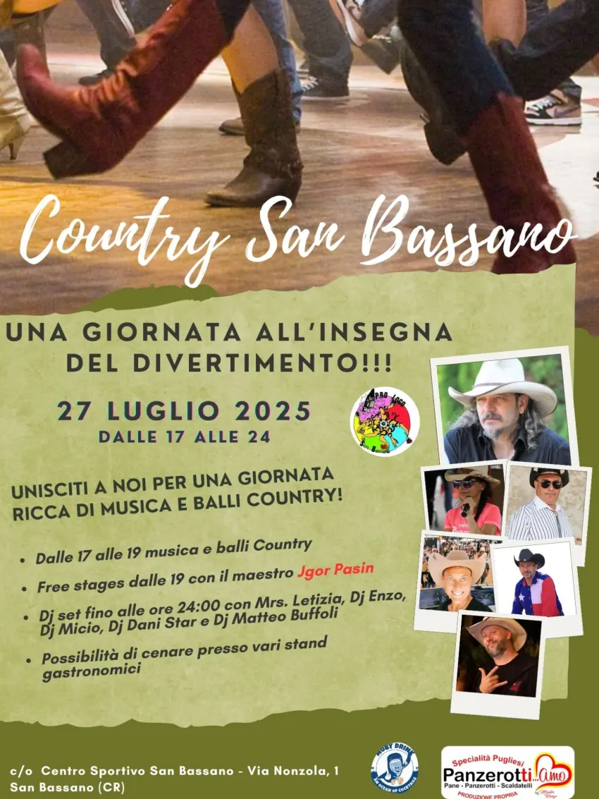 Country San Bassano - Via Nonzola 1 (presso Centro Sportivo), San Bassano (CR) - Ecco la locandina della prima giornata.....diversa dalle solite serate liscio ma molto divertente tutti possono provare questi balli! Ci saranmo i rac...