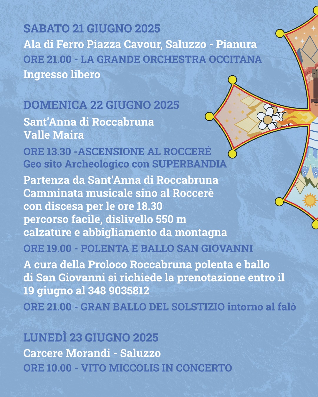 Occit'amo Festival Sant Joan 2025 - Valle Maira, Roccabruna (CN) - 🔥 Il solstizio d’estate si accende con la magia di Sant Joan!🎻 Dalla Grande Orchestra Occitana al Gran Ballo del Solstizio, passando per l’ascension...