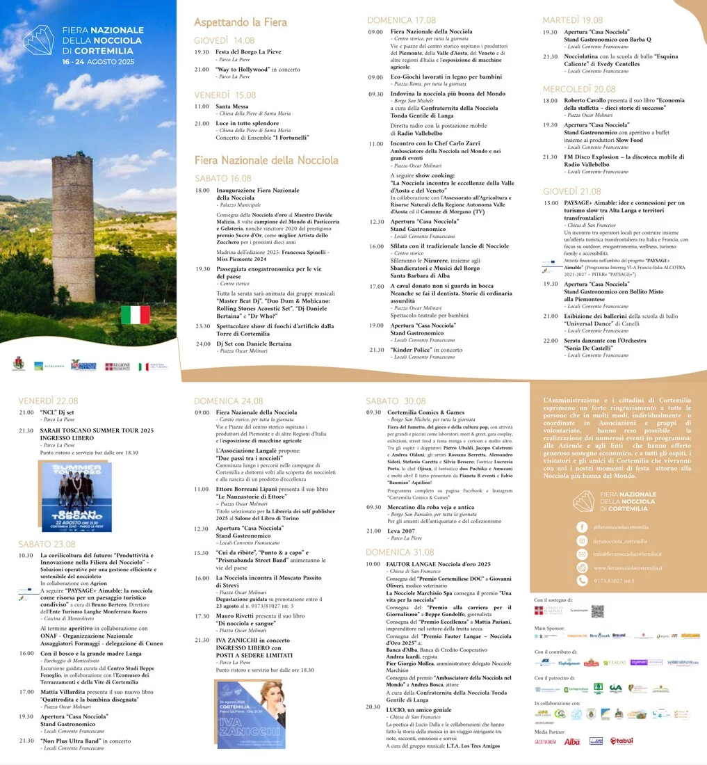 Fiera Nazionale della Nocciola di Cortemilia - Centro, Cortemilia (CN) - Cortemilia, incantevole borgo dell’Alta Langa con circa 2.300 abitanti, è conosciuta come la patria della Nocciola Tonda Gentile, varietà pregiata che...