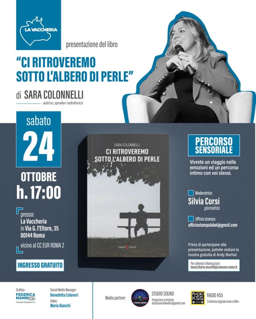 Presentazione del libro "CI troveremo sotto l'albero di perle" e percorso sensoriale - Via G. L'Eltore, 35 (La Vaccheria) , Roma (RM) - Presentazione del nuovo romanzo di Sara Colonnelli “Ci ritroveremo sotto l’albero di perle” presso La Vaccheria. Sarà un percorso sensoriale all’inseg...