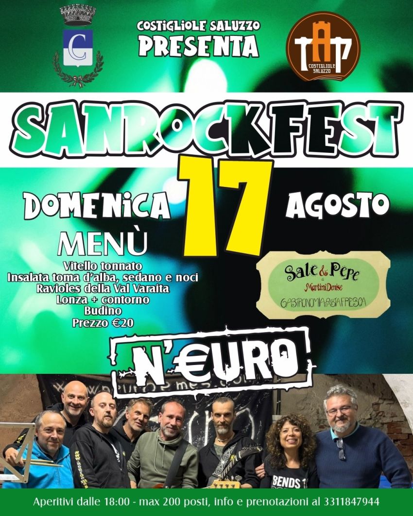 SAN ROCK FEST - Day 3 - Area ex-peschiera al fondo di Via Monviso (lungo il torrente Varaita), Costigliole Saluzzo (CN) -  

🎸 SAN ROCK FEST: COSTIGLIOLE SALUZZO IN FESTA!Tre giorni di musica, buon cibo e divertimento per tutte le età! Ti aspettiamo tutte le sere dalle o...
