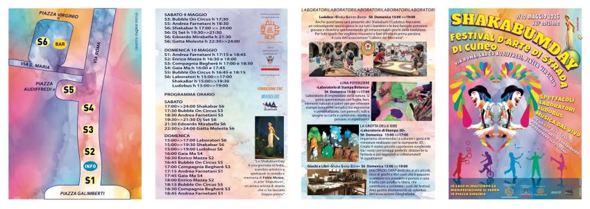 Shakabum Day 2026 - Via Roma, Cuneo (CN) - Festival di Arte di Strada di Cuneo, XVI edizione. Spettacoli, laboratori, ludobus, musica dal vivo. Programma in dettaglio nel volantino postato sull...