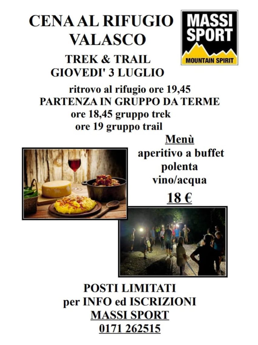 Cena al rifugio Valasco - Trek & Trail - Terme di Valdieri, Valdieri (CN) - Vi aspettiamo ‼️⛰️