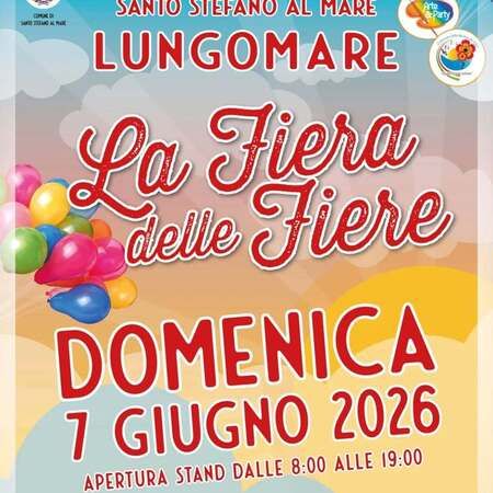 La Fiera delle Fiere - LUNGOMARE, Santo Stefano al Mare (IM) - SANTO STEFANO AL MARE
LUNGOMARE
La Fiera delle Fiere
DOMENICA 7 GIUGNO 2026
ORARI DI APERTURA DEGLI STAND: DALLE 8:00 ALLE 19:00