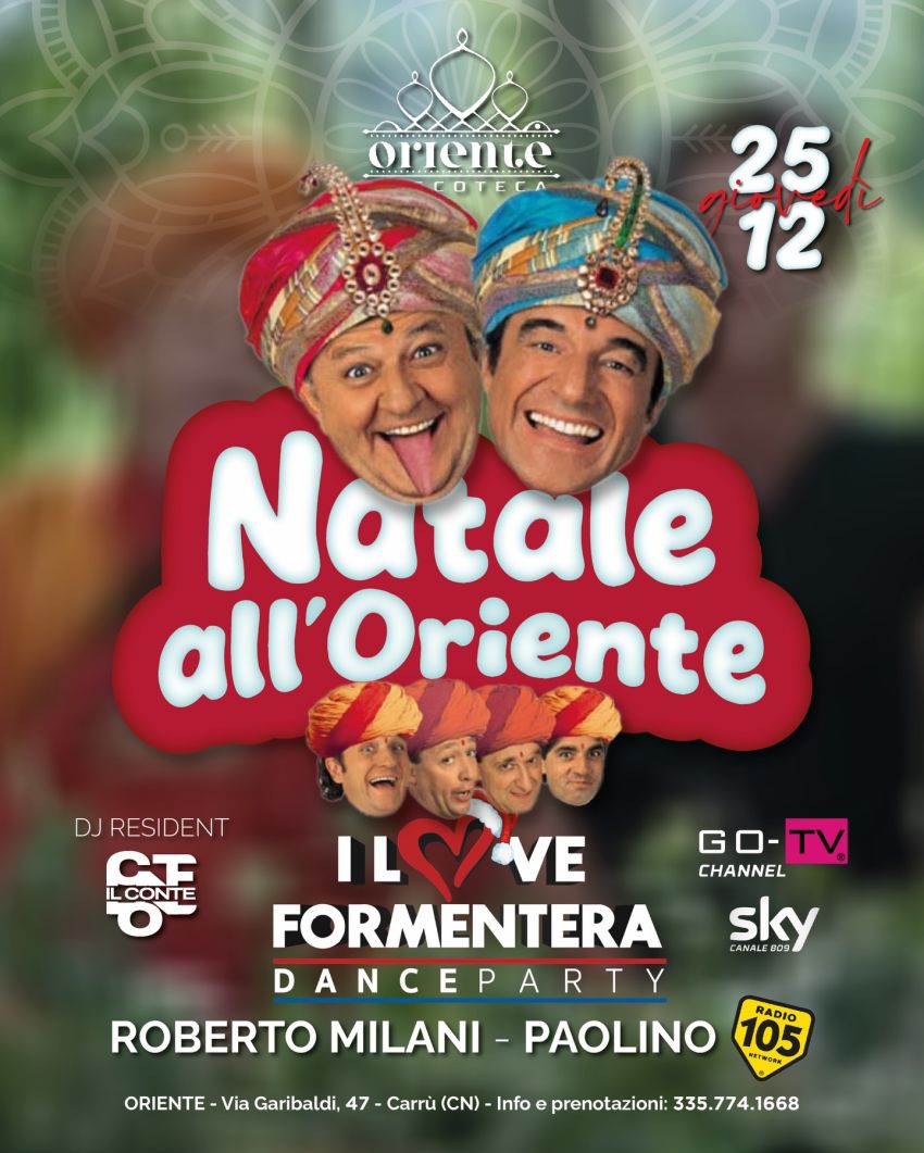 NATALE ALL'ORIENTE - Via Garibaldi 47, Carrù (CN) - 🎅🏻🎄𝟐𝟓 𝐃𝐈𝐂𝐄𝐌𝐁𝐑𝐄 🎄🎅🏻𝐄̀ 𝐮𝐟𝐟𝐢𝐜𝐢𝐚𝐥𝐞!Nelle sale dell’ex 𝑻𝒆𝒂𝒕𝒓𝒐 𝒅𝒆𝒍 𝑴𝒐𝒏𝒅𝒐 giovedì 25 dicembre andrà in scena 𝐍𝐀𝐓𝐀𝐋𝐄 𝐀𝐋𝐋´𝐎𝐑𝐈𝐄𝐍𝐓𝐄. ‼️Per l’occasione torn...