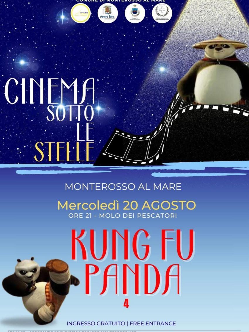 Cinema sotto le stelle (speciale bambini) - Molo dei Pescatori, Monterosso al Mare (SP) - 𝐂𝐈𝐍𝐄𝐌𝐀 𝐒𝐎𝐓𝐓𝐎 𝐋𝐄 𝐒𝐓𝐄𝐋𝐋𝐄 👦SPECIALE BAMBINI! 🐼🌟Vieni a vivere una serata di risate!!!📽️ In programma:𝐊𝐔𝐍𝐆 𝐅𝐔 𝐏𝐀𝐍𝐃𝐀 𝟒 – il nuovo capitolo della saga pi...