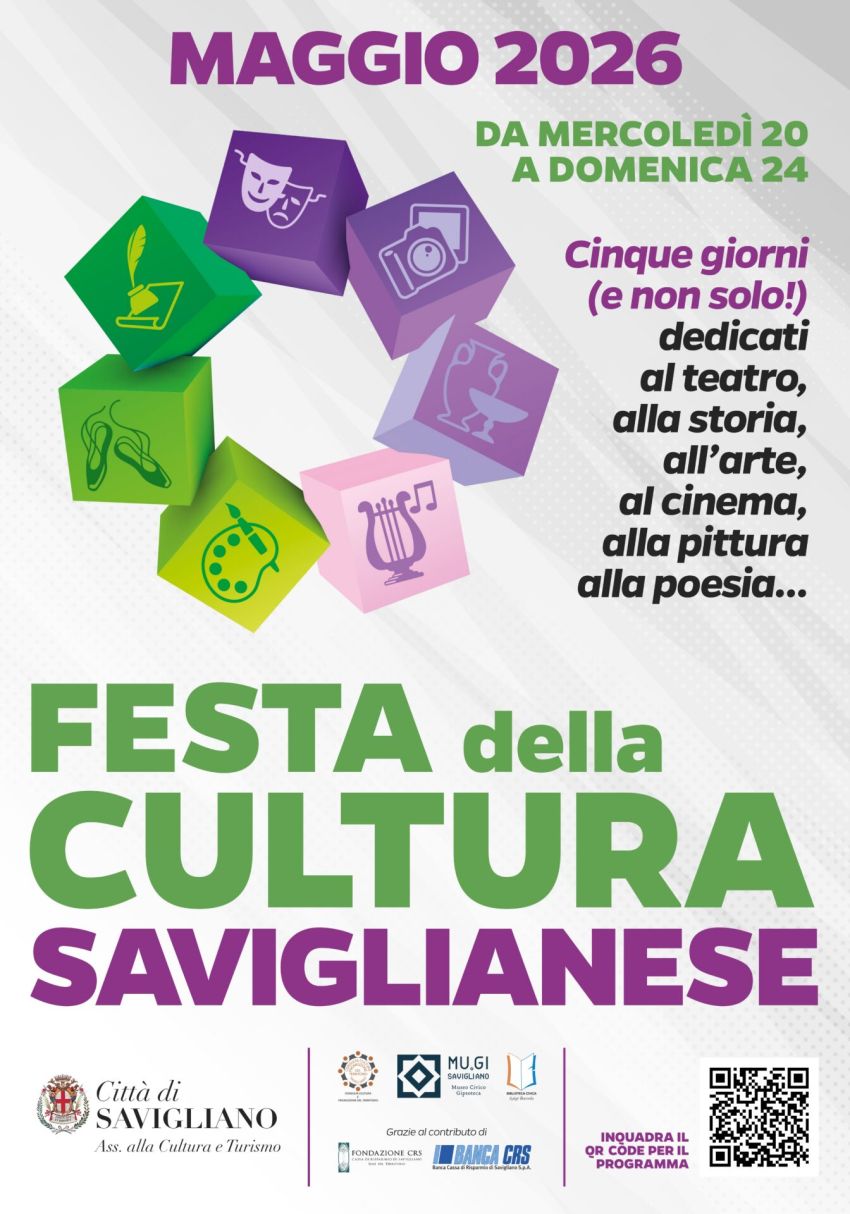 FESTA DELLA CULTURA SAVIGLIANESE - Savigliano, Savigliano (CN) - Dal 20 al 24 maggio torna a Savigliano la Festa della cultura saviglianese, l'evento organizzato dall'Assessorato alla cultura del Comune di Saviglian...