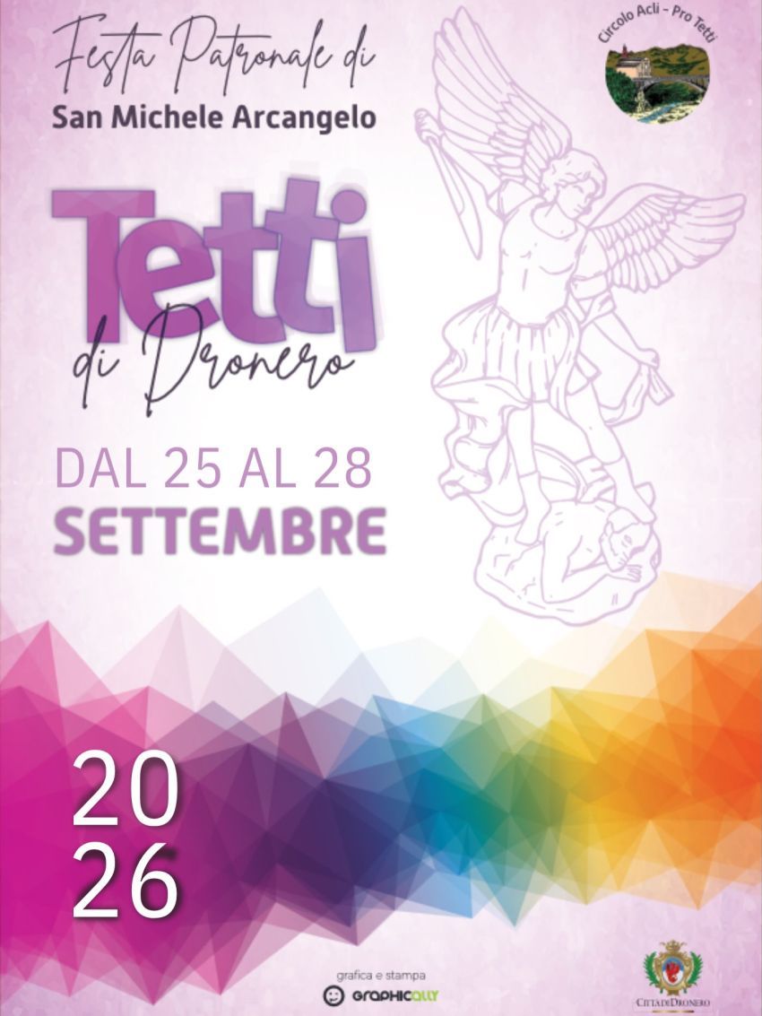Festa Patronale di San Michele Arcangelo - Tetti di Dronero, Dronero (CN) - 🎉 Festa Patronale di San Michele Arcangelo a Tetti di Dronero
📅 Dal 25 al 28 settembre
Quattro giornate all'insegna della tradizione, del buon cibo...