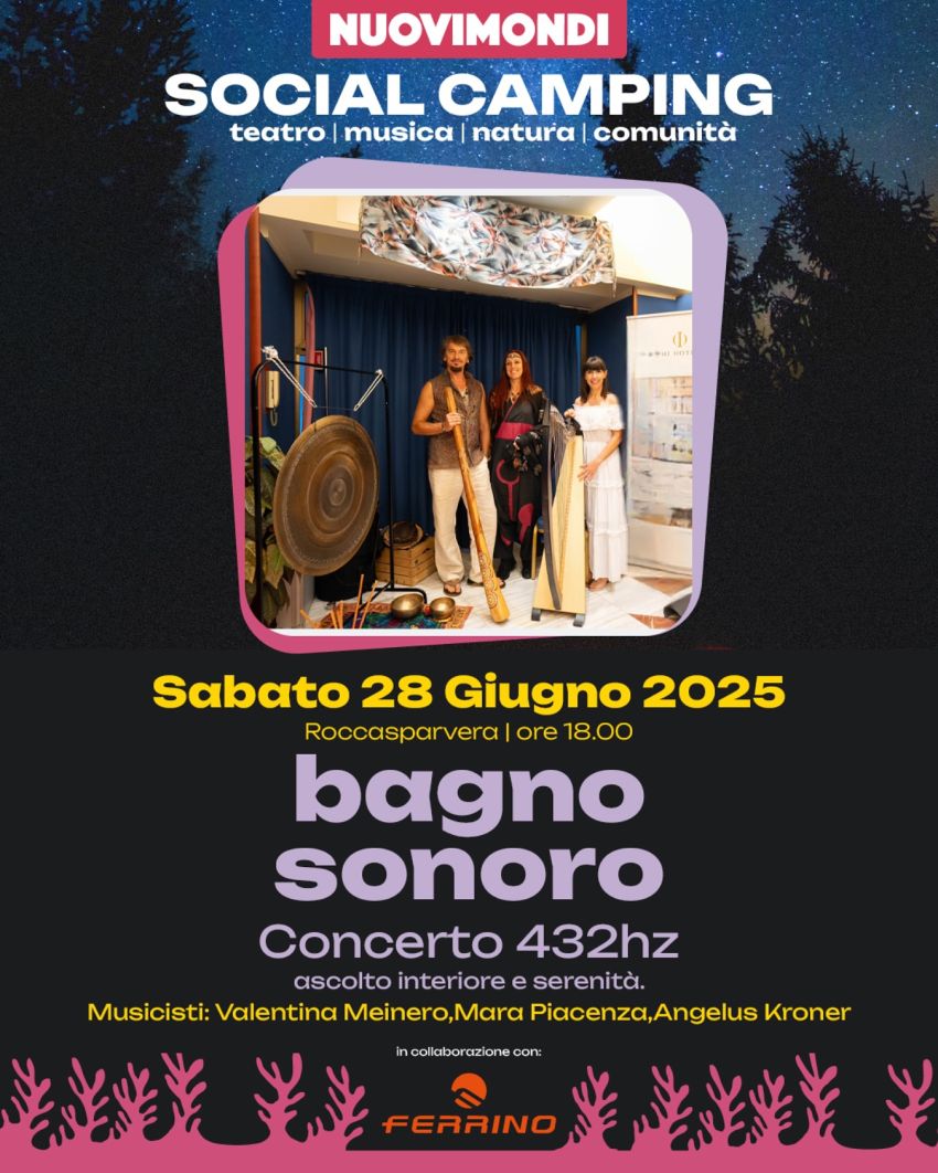 Bagno Sonoro - via del Potasso 1, Roccasparvera (CN) - 𝗜𝗟 𝗕𝗔𝗚𝗡𝗢 𝗦𝗢𝗡𝗢𝗥𝗢Ascolto interiore & serenità 📆Il 28 giugno alle ore 19,00 𝘾𝙤𝙣𝙘𝙚𝙧𝙩𝙤 432𝙝𝙯 al #SocialCamping di via del Potasso 1 a #Roccasparvera (CN)....