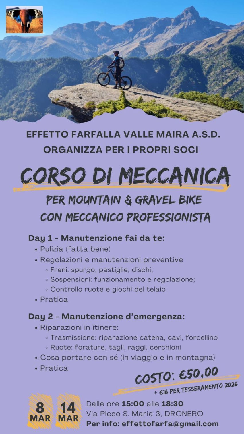 Corso di meccanica gravel e mtb - Via Picco Santa Maria 3, Dronero (CN) - 
