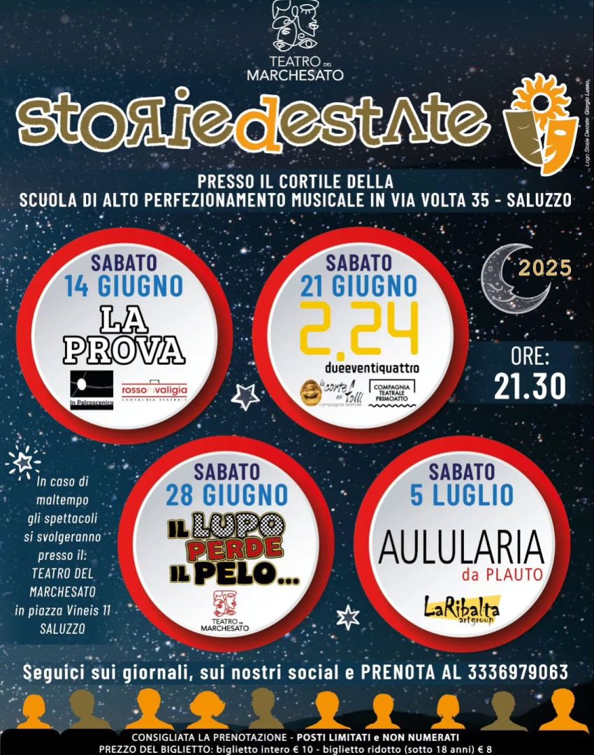 2.24 - Due e Ventiquattro - Via Volta 35, Saluzzo (CN) - 🌙✨ L’estate a Saluzzo ha una nuova storia da raccontare… ed è anche un po’ la nostra!📆 Sabato 21 giugno alle ore 21:30 vi aspettiamo nel magico cor...