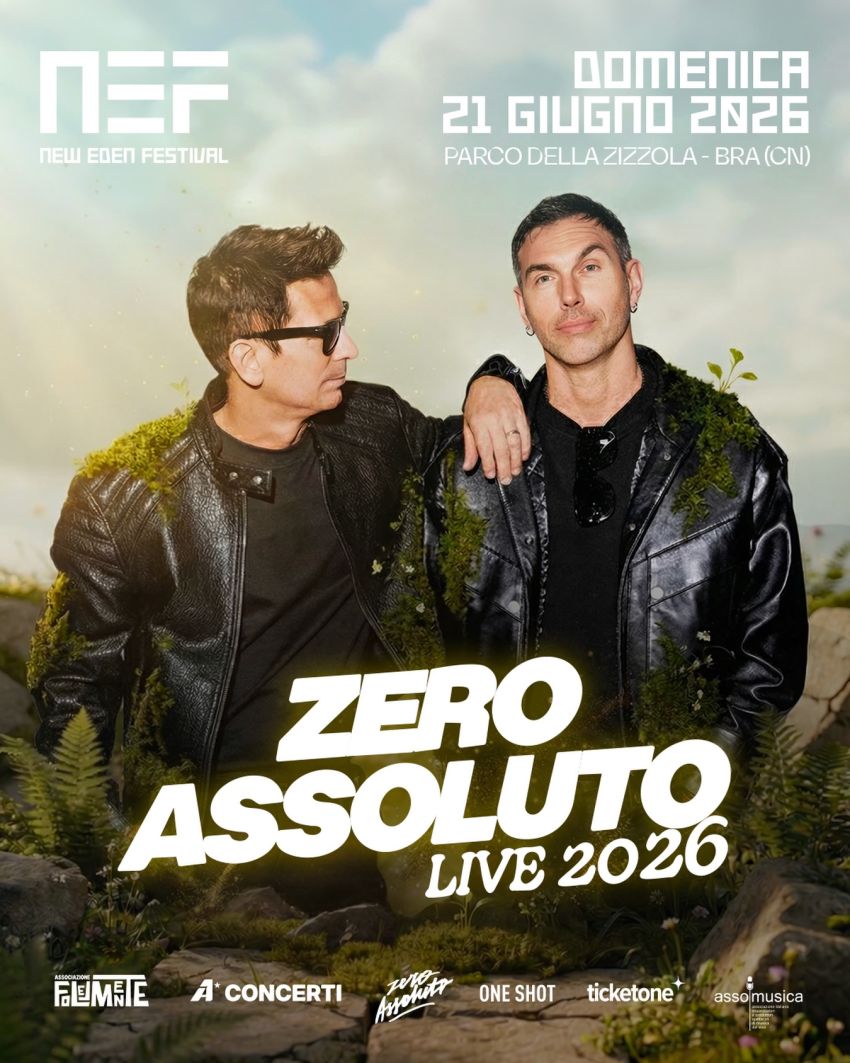 ZERO ASSOLUTO - NEF - BRA - Parco della Zizzola, Bra (CN), Bra (CN) - Il primo annuncio del 𝐍𝐄𝐅.Perché ci sono canzoni che non passano mai.E poi ci sono artisti che le rendono eterne.Domenica 21 Giugno 2026, Zero Assolut...