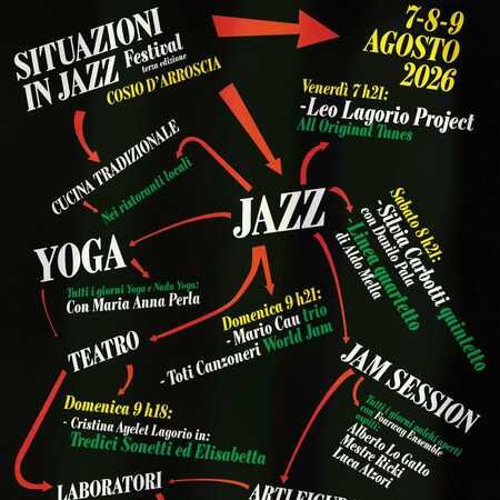 Jazz Festival - P.za Chiesa, 1, Cosio d'Arroscia (IM) - Serate Jazz, musica, cultura e benessere per le vie del paese. 
 Indirizzo: P.za Chiesa, 1 18023 Cosio d'Arroscia (IM)
 Link: www.instagram.com/cosi...